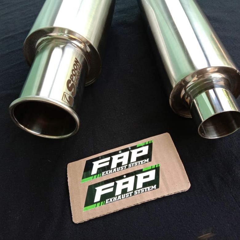 Jual Satu Paket Knalpot Mobil dan Resonator Stainless Muffler Spoon Sport Polos Shopee Indonesia