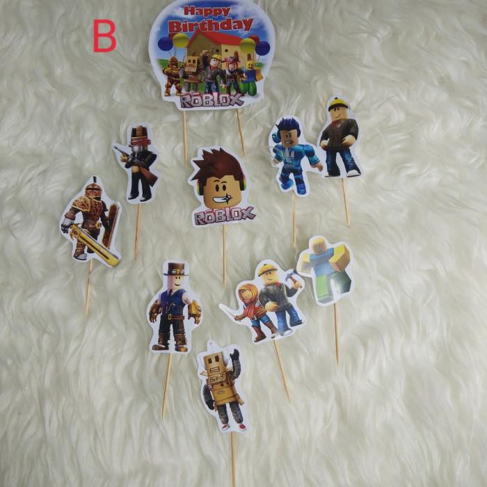 Jual Party | Topper Cake Bithday Game Roblox/Hiasan Kue Roblox/Dekorasi ...