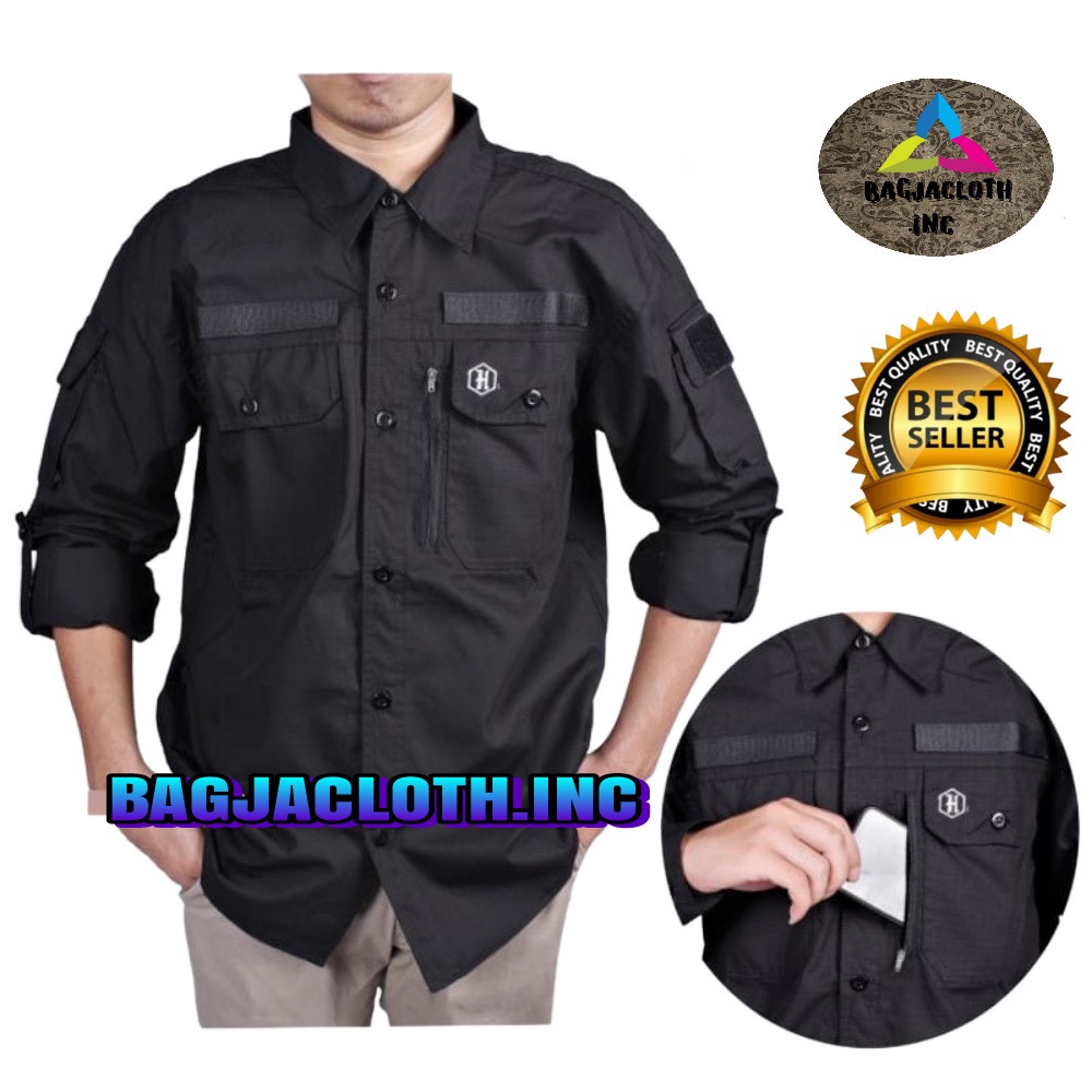 Jual Kemeja Tactical Hexagon Lengan Panjang Baju Tactical Lapangan