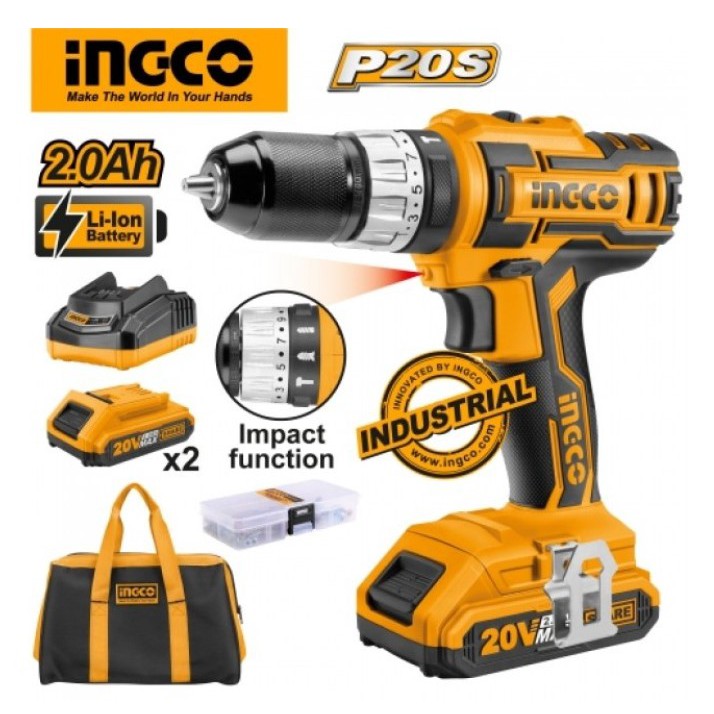 Jual MESIN BOR IMPACT CORDLESS 20 V UNTUK BETON BESI KAYU INGCO ...