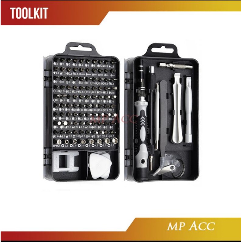 Jual Tool kit 115 in 1 Screwdriver Set Reparasi Servis Handphone ...