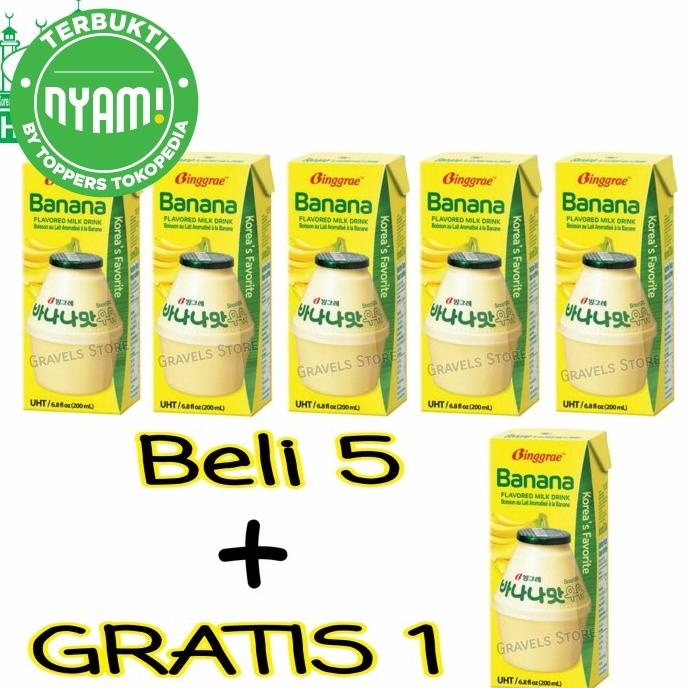 Jual [Bundling 6 Pcs] Binggrae Banana Milk - Susu Rasa Pisang Bingrae ...