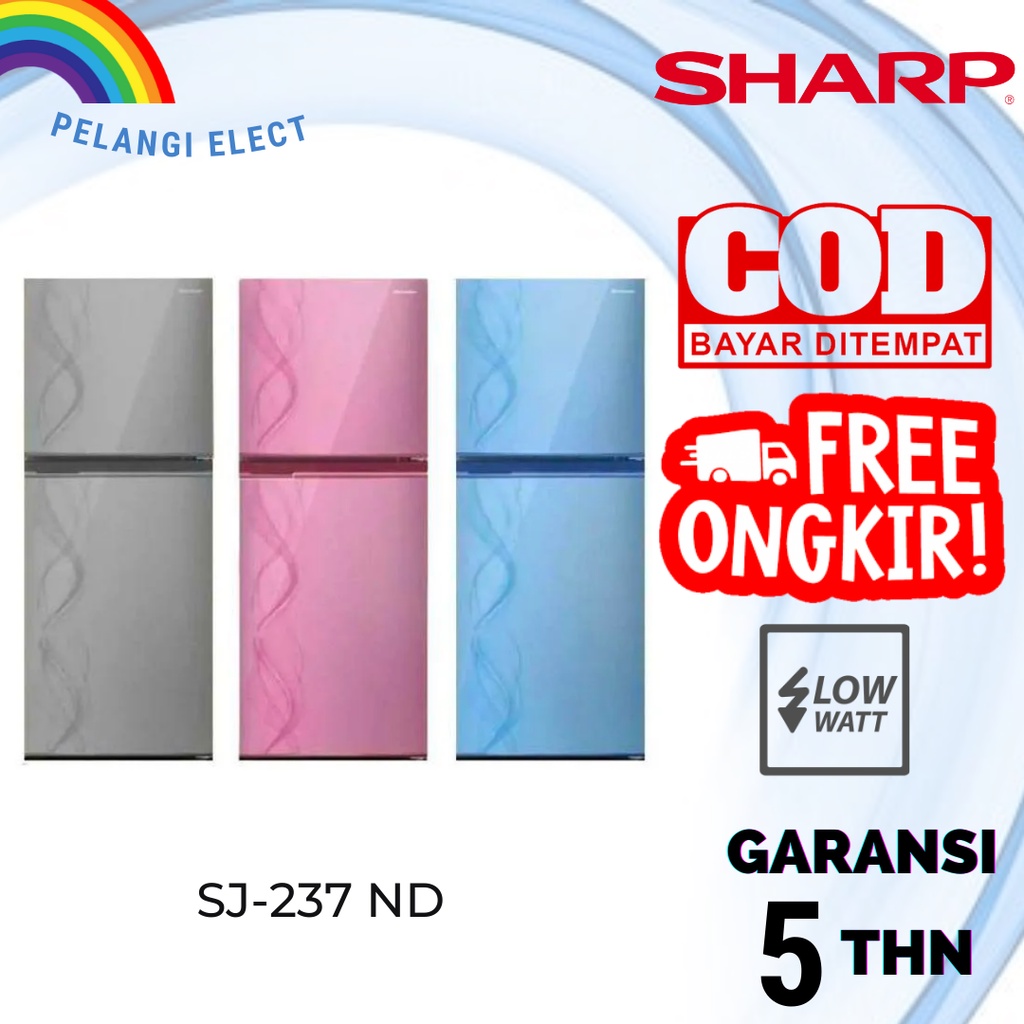 Jual Kulkas Sharp SJ-237ND-AP/AB/AS 2 Pintu 130 watt | Shopee Indonesia