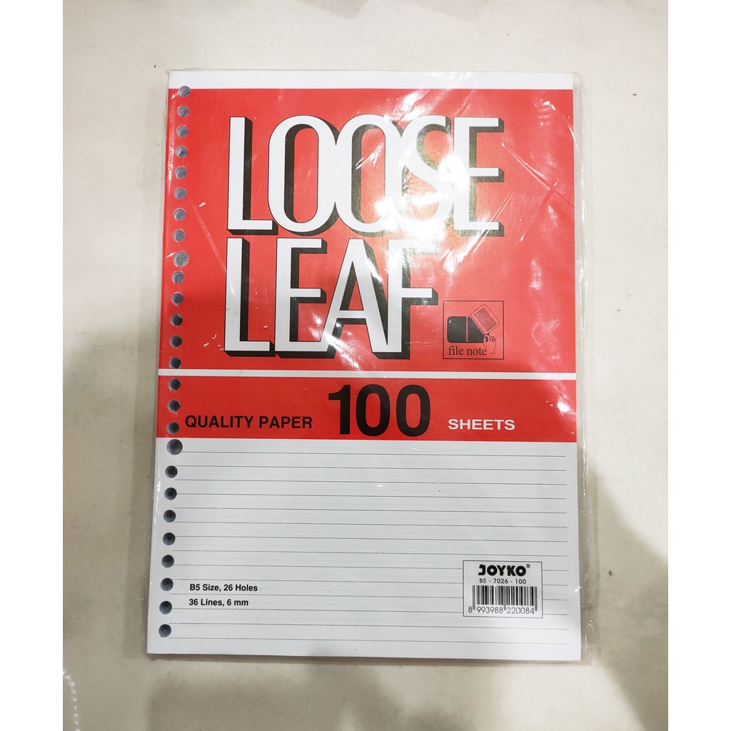 Jual LOOSE LEAF / KERTAS ISI BINDER / FILE JOYKO GARIS / LINED B5 100 ...