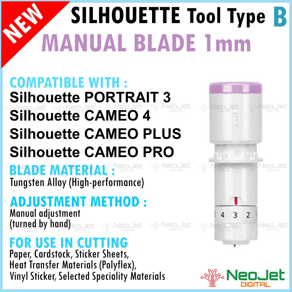 Jual Pisau Manual 1 mm Mesin Cutting Sticker Silhouette Cameo 4 Portrait 3  Original Manual Blade 1mm Cameo Plus Cameo Pro