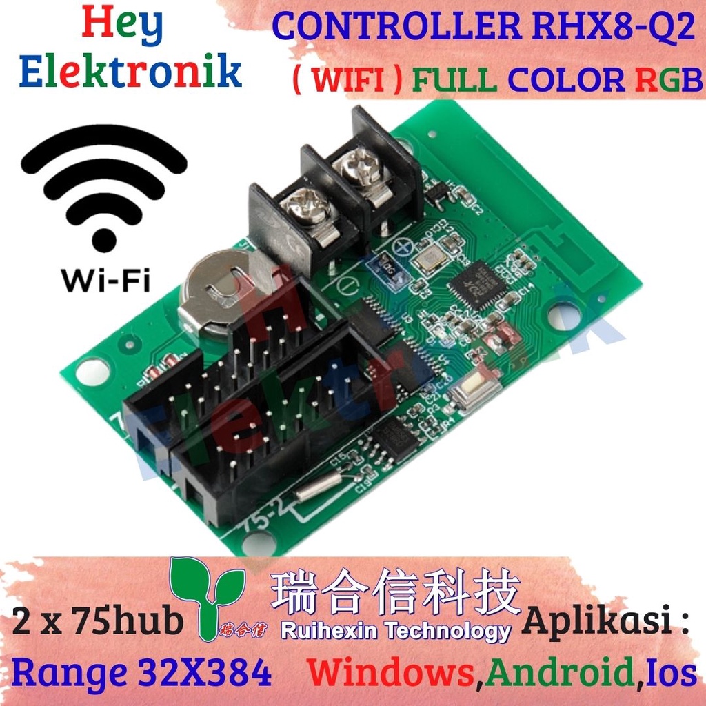 Jual Controller RHX8-Q2 Wifi RGB Full Color Running Text | Shopee Indonesia