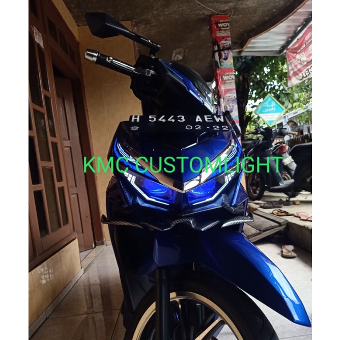 Jual headlamp custom (Vario LED old 125/150) full lazy atas bawah
