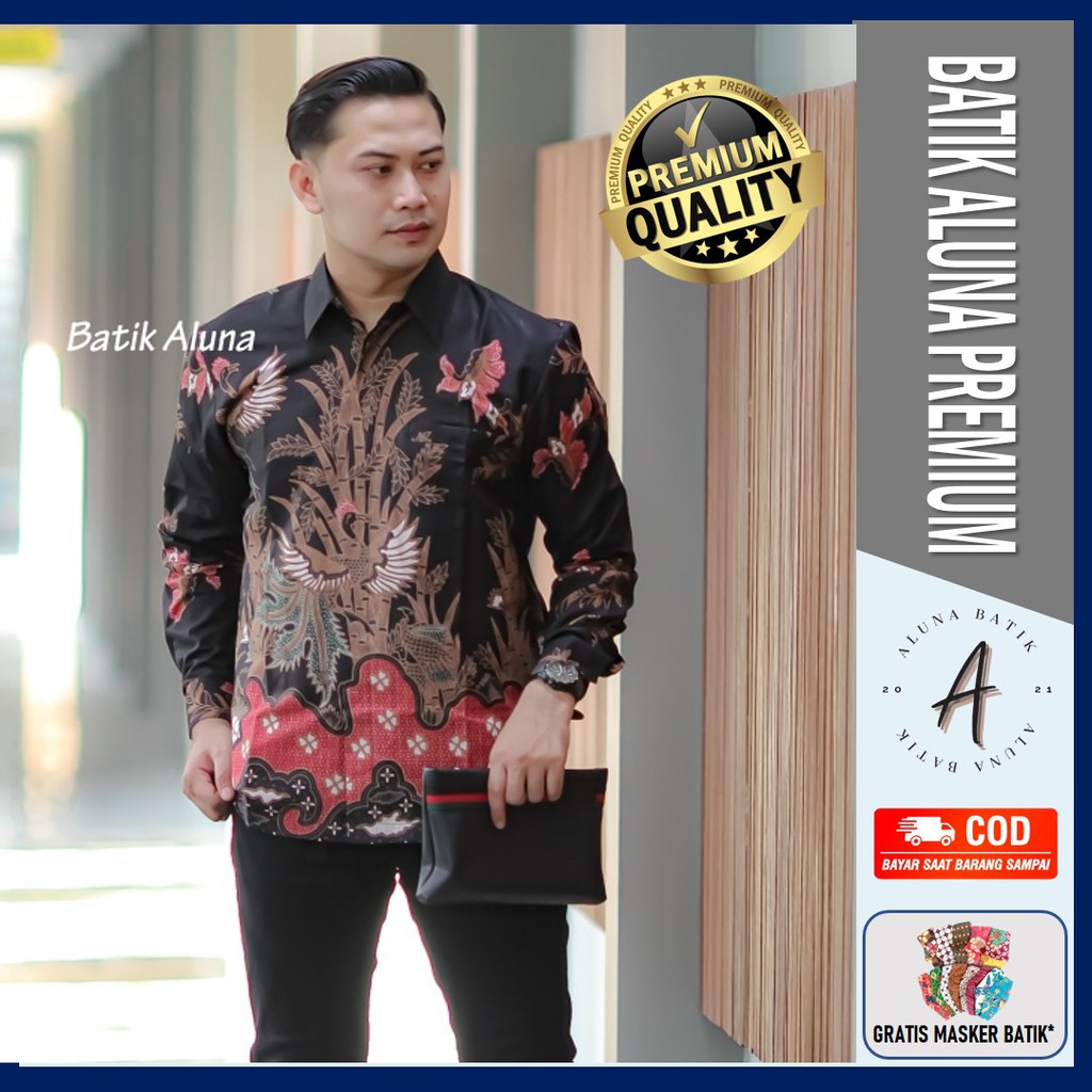 Jual Batik Premium Aluna Slim Fit Lengan Panjang Exclusive Kemeja Batik ...