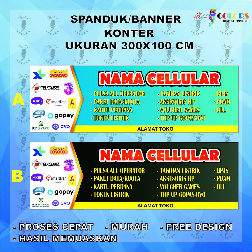 Jual Banner/Spanduk Konter Ukuran 300X100 Cm | Shopee Indonesia