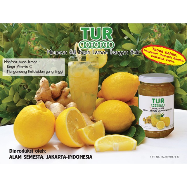 Jual TUR Lemon Bulir Kemasan Botol - Minuman Asli Buah Lemon Dengan ...