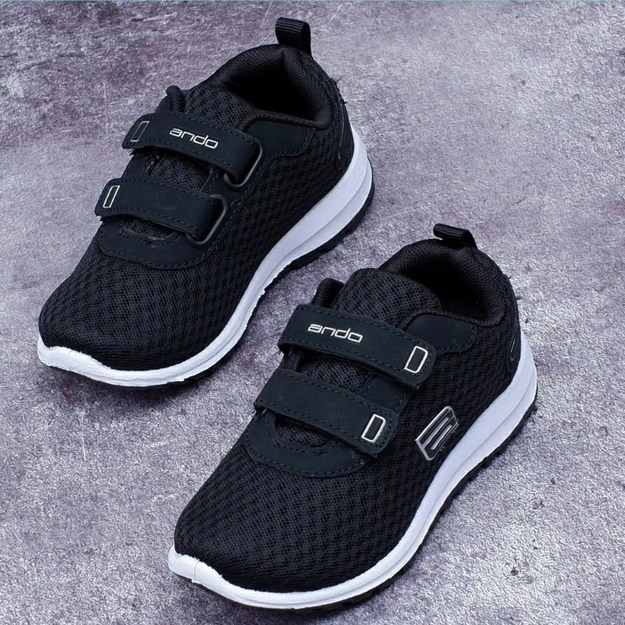 Jual Sepatu Sekolah Anak Perempuan Laki Laki Ando Zora Hitam Putih PAUD