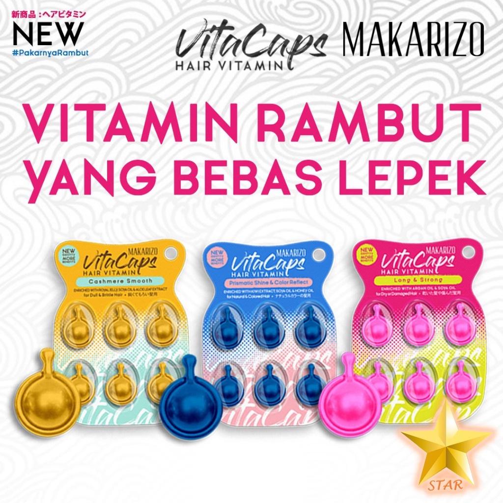 Jual AS Makarizo Hair Vitamin Rambut Vitacaps Sachet Isi 6 x 1 ML ...