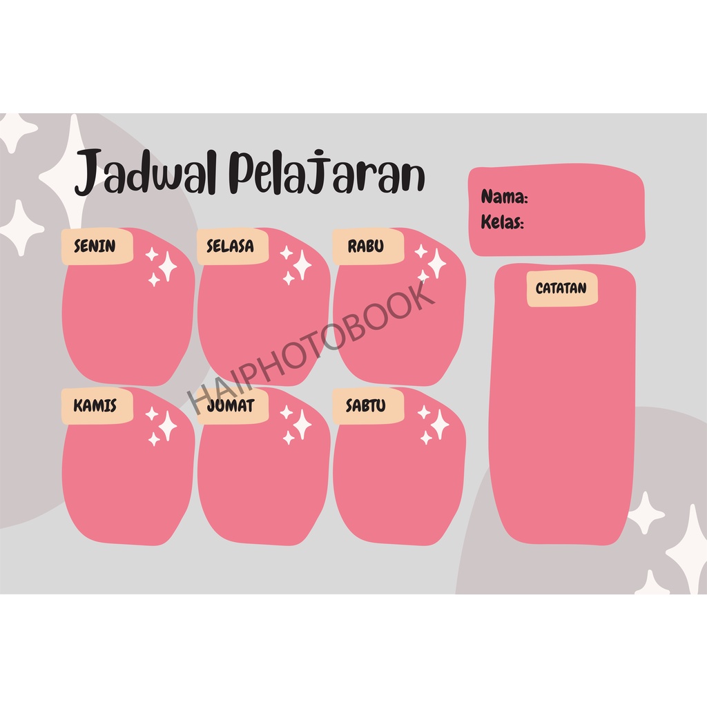 Jual JADWAL PELAJARAN ANAK / SCHOOL TIMETABLE / POSTER PELAJARAN / WiPE ...