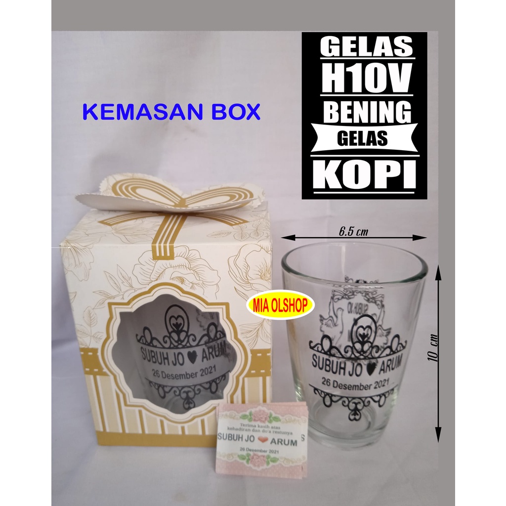 Jual Souvenir Gelas H10v Beninggelas Kopi Free Sablon Nama Shopee