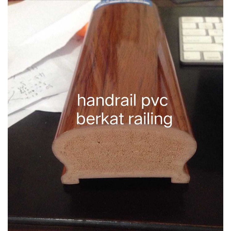 Jual HANDRAILING PVC/Pegangan Tangga Coklat Muda Serat Kayu Glossy ...