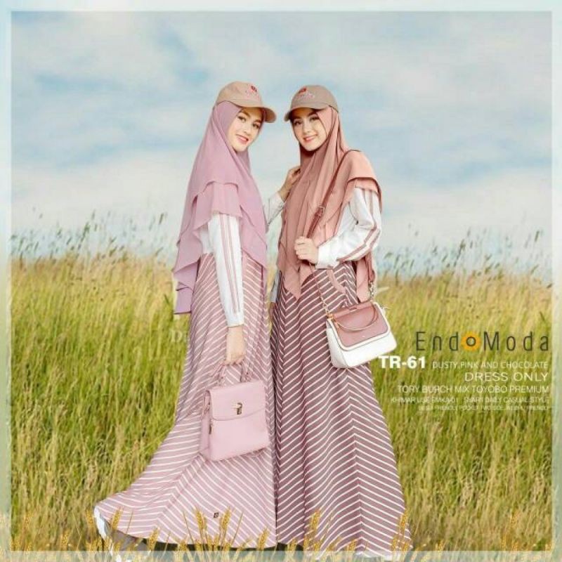 Gamis Endomoda TR 61 Syar'i Casual Style Premium