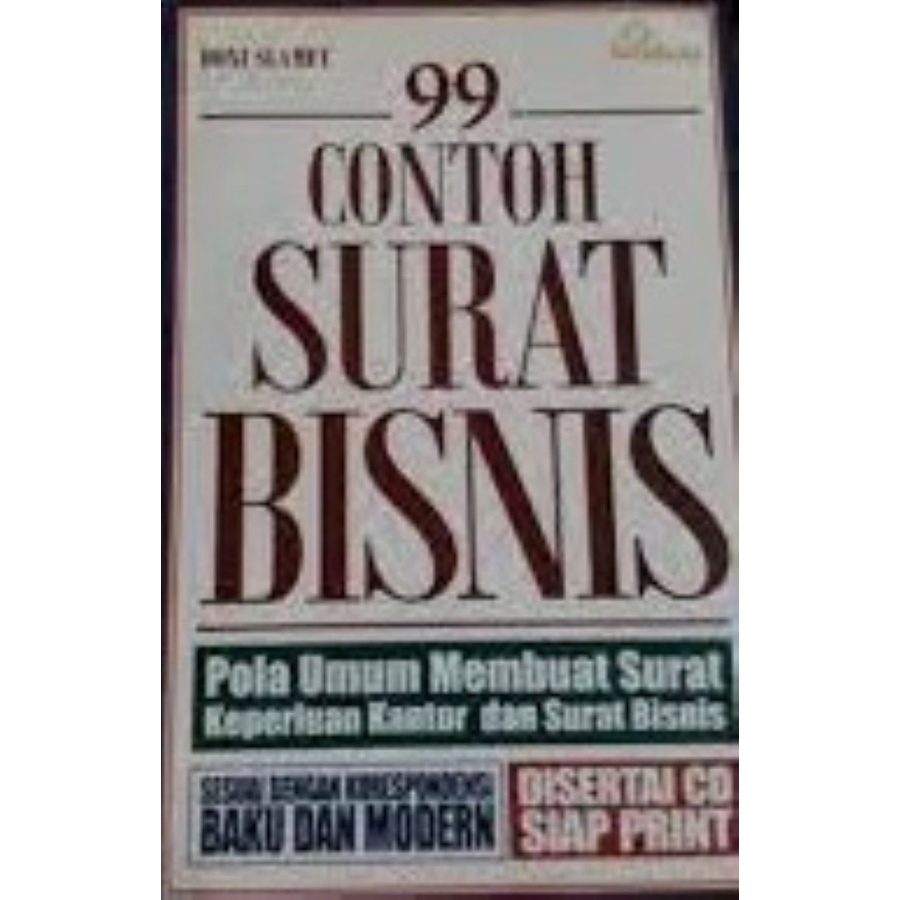 Jual Buku BUKU 99 CONTOH SURAT BISNIS ( DISERTAI CD SIAP PRINT ...