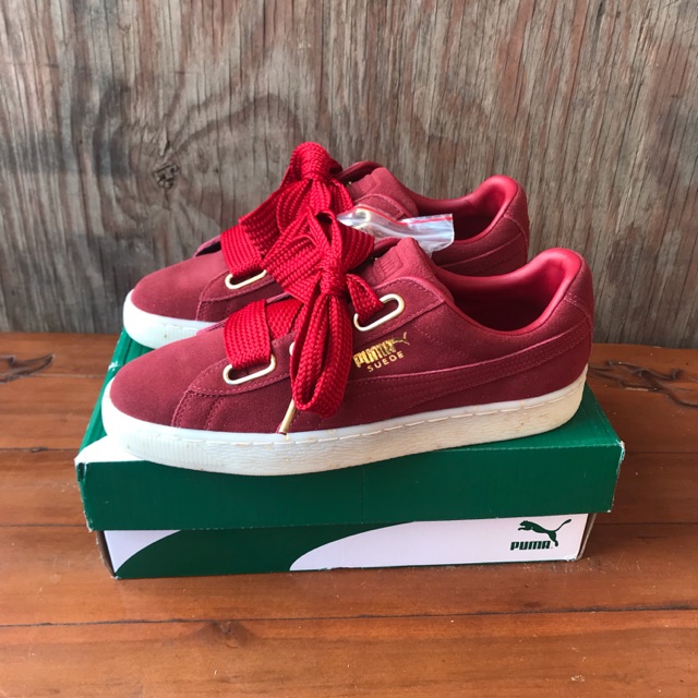 Puma suede clearance heart red