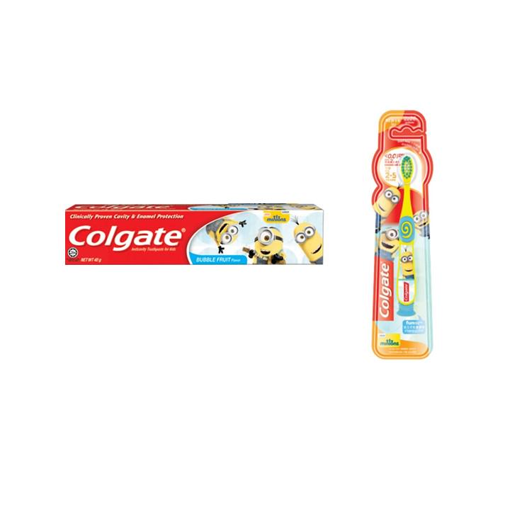 Jual Colgate Kids Minion Bubble Fruit Toothpaste 40g + Ultra Soft ...
