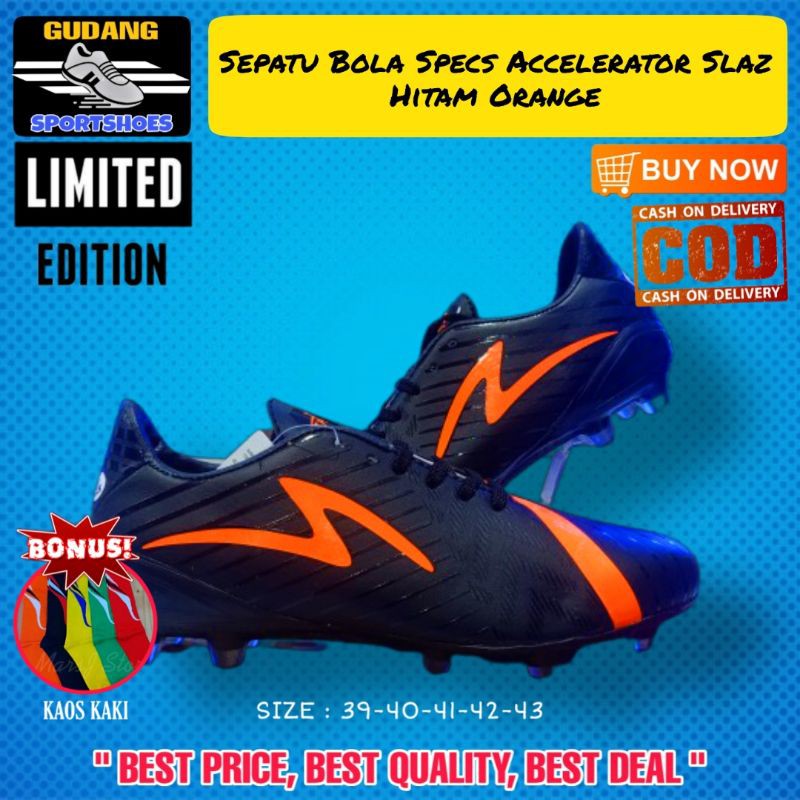 Jual Sepatu Sepak Bola Spatu Olahraga Pria Specs Accelerator Slaz Hitam