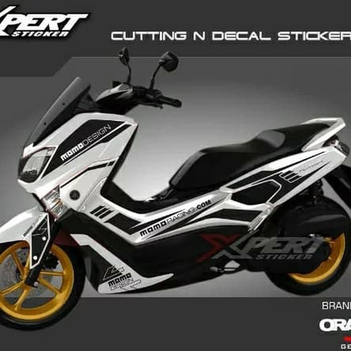 Jual Striping Cutting stiker Yamaha NMAX Putih striping Hitam striping