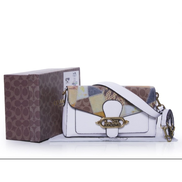 Coach jade messenger online with patchwork