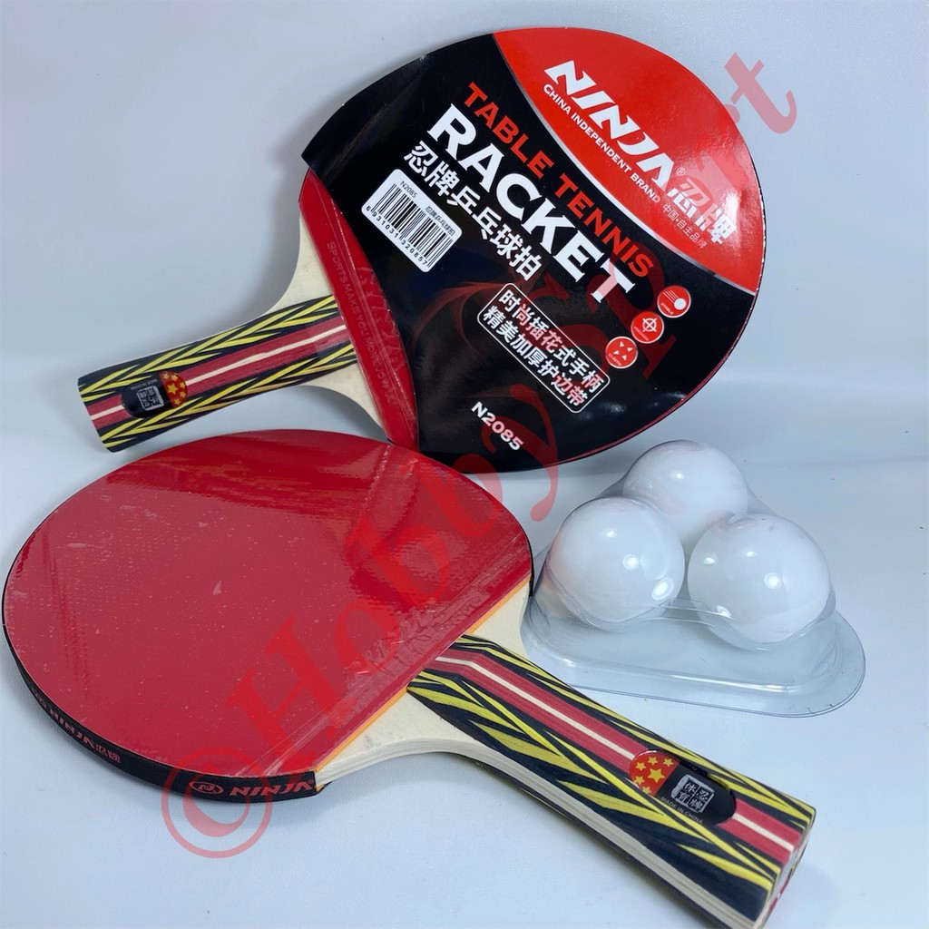 Jual Bat Bet Bad Pingpong Set Ninja N2085 Tenis Meja Sepasang + Bola ...