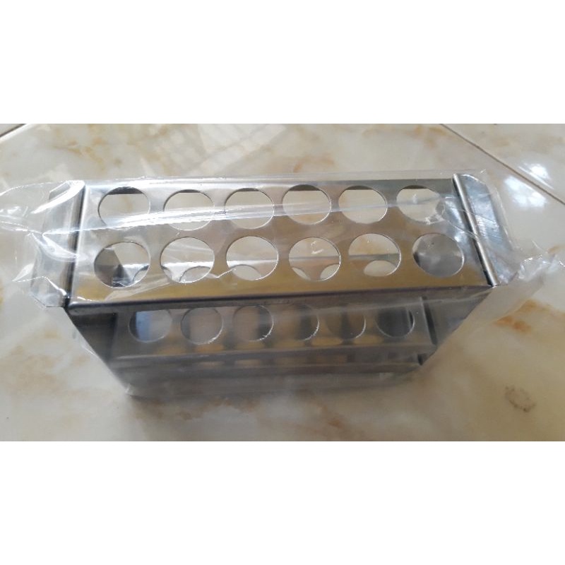 Jual Rak tabung reaksi steanless 12 lubang rak tabung reaksi steanles ...