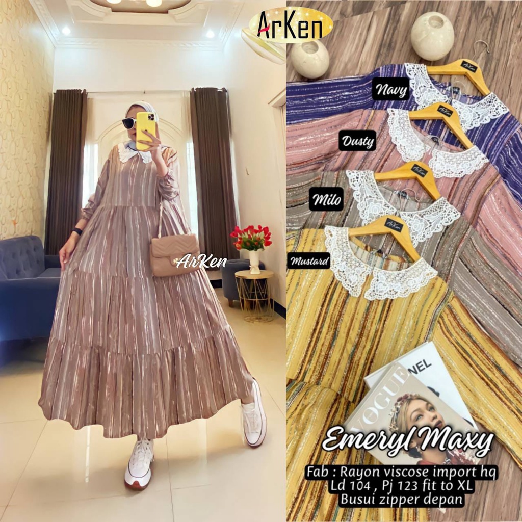 Jual EMERIL / EMERYL MAXI DRESS ORIGINAL ARKEN | Shopee Indonesia