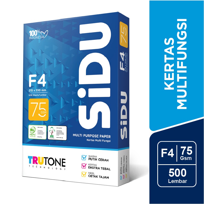 Kertas HVS Sidu 75gsm F4