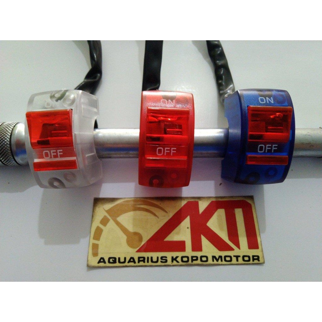 Jual Saklar Stang Start Stop Engine On Off Lampu Jepit Stang Saklar LED ...