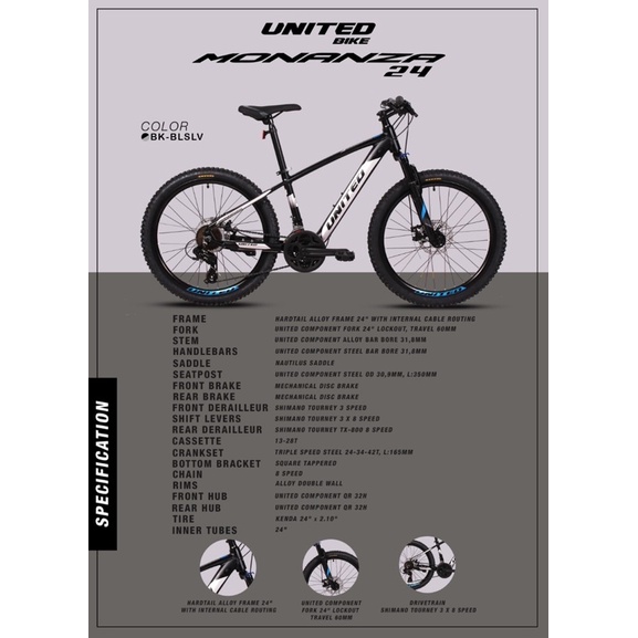 Jual Sepeda united 24 inch monanza (Ekspedisi) | Shopee Indonesia