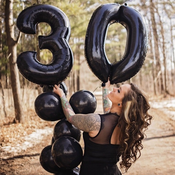 [ANGKA] Balon Foil HITAM 80cm