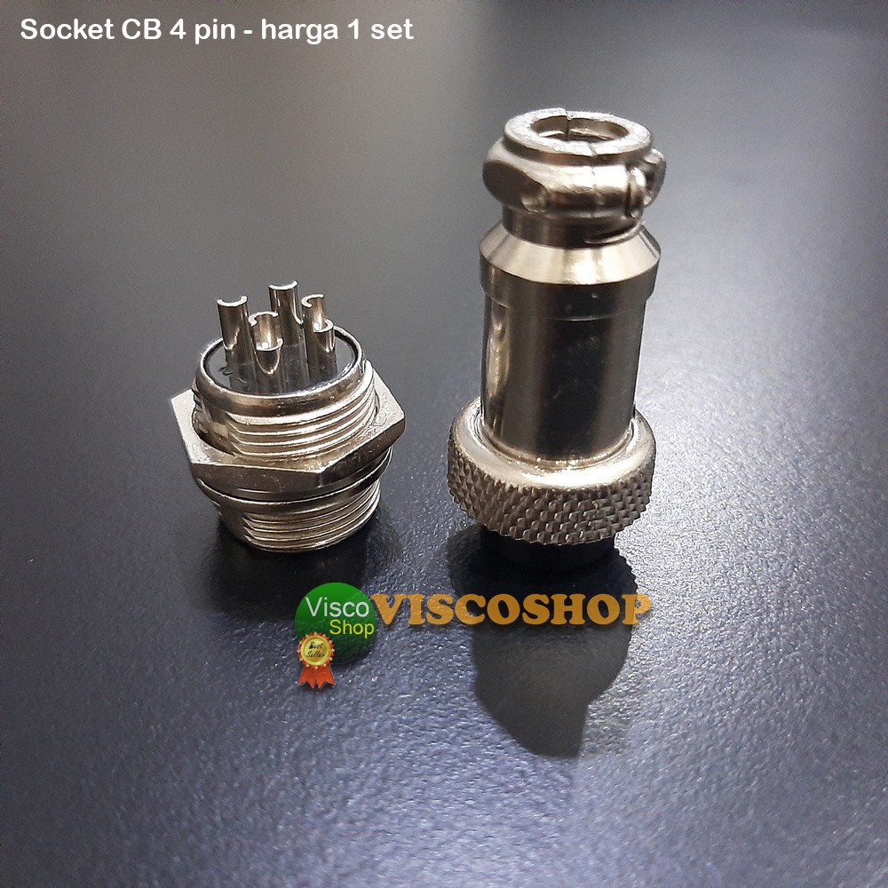 Jual Jack connector CB 4 pin konektor CB 4P socket jek jak 4P | Shopee ...