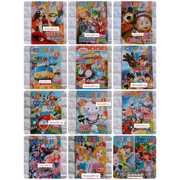 Jual Buku Mewarnai A4 Jumbo 21cmx29cm Karakter | Shopee Indonesia