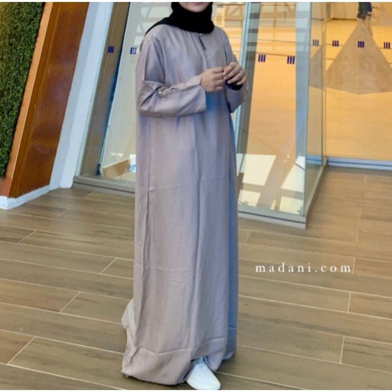 Jual Dress abaya gamis madani premium abaya tangan kancing 100