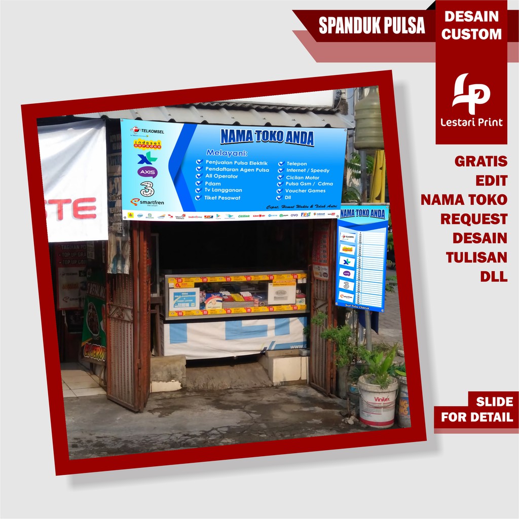 Jual SPANDUK PULSA / SPANDUK KONTER / JUALAN PULSA / CUSTOM DESAIN ...