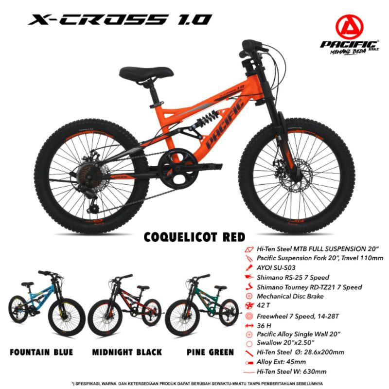 Jual Sepeda Gunung 20 Inch Pacific X-CROSS 1.0 | Shopee Indonesia