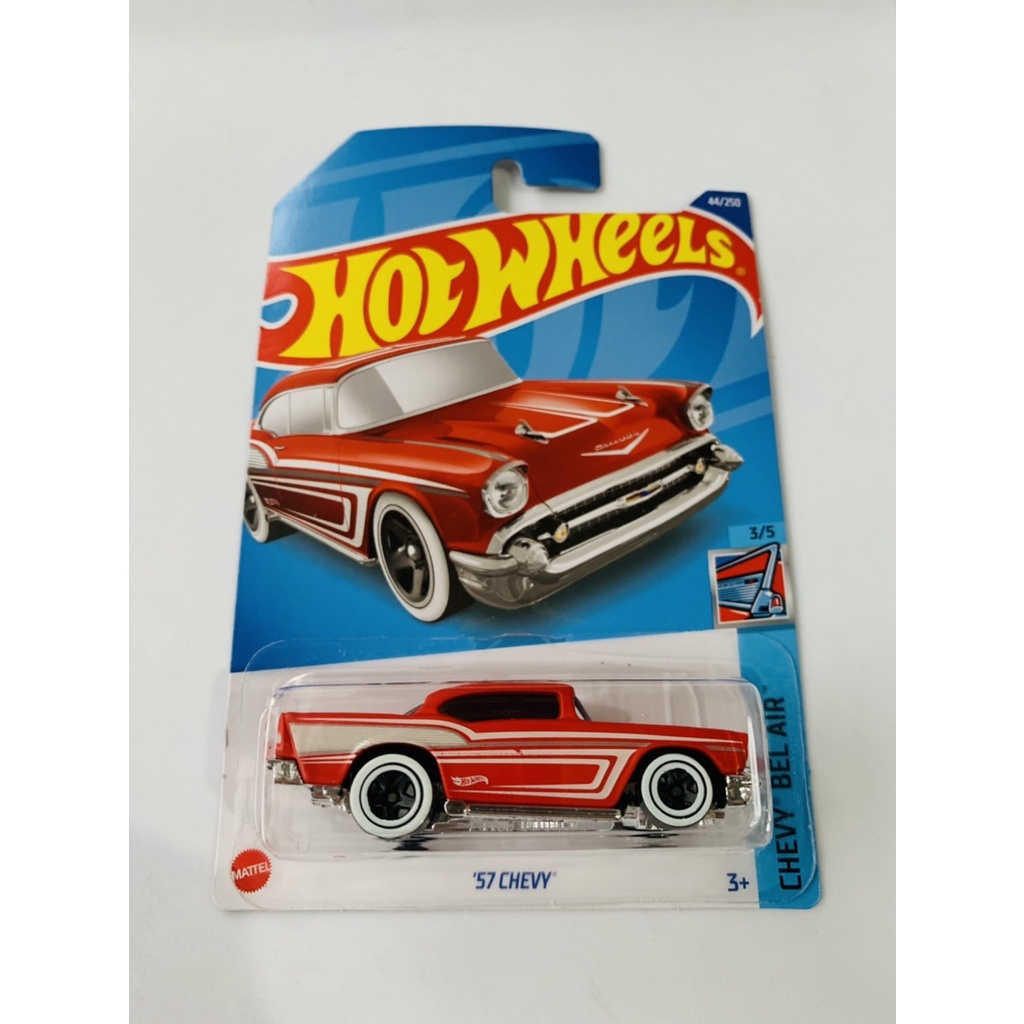 Hot Wheels Chevrolet Bel Air 1957 – Série Race Team II, 1/64, Bleue – Long Card US, Occasion (comme Neuf)