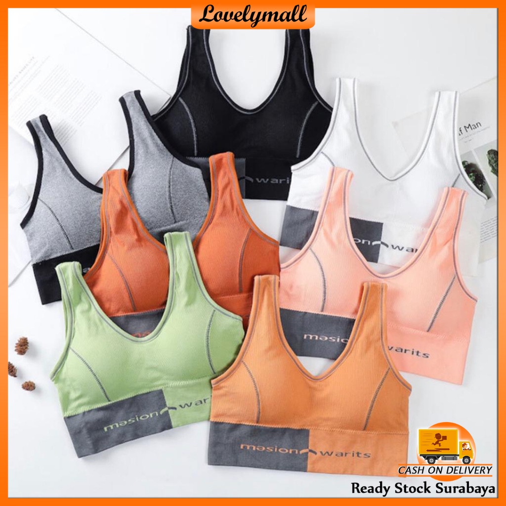 SPORT BRA GYM BRA OLAHRAGA PUSH UP WANITA TANPA KAWAT ELASTIS SEXY IMPORT -  VIRTUAL MALL