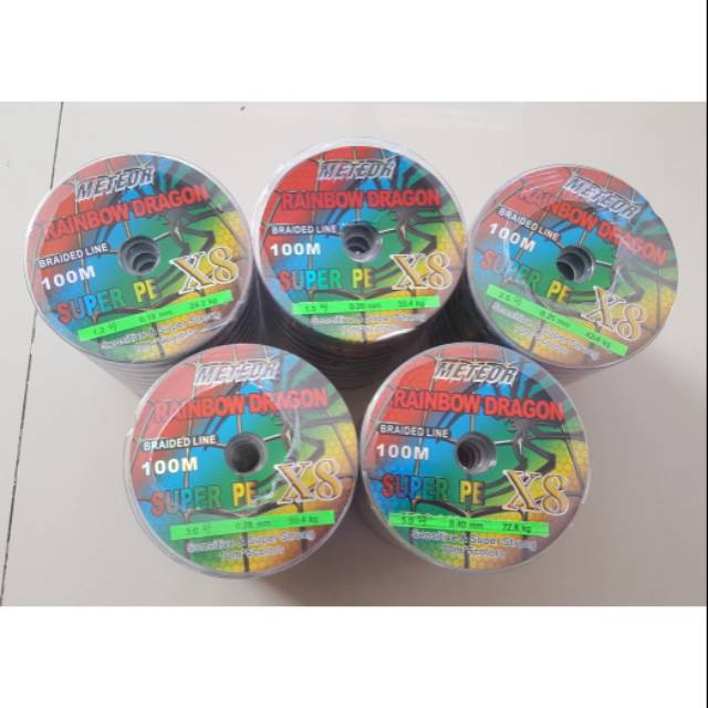 Jual Senar PE METEOR RAINBOW DRAGON X8 100m (multi) | Shopee Indonesia