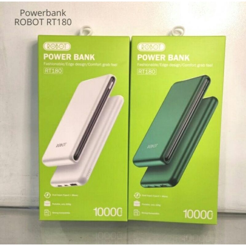 Jual Robot Power bank 10000mAh rt180 dual input type-C plus mickro ...