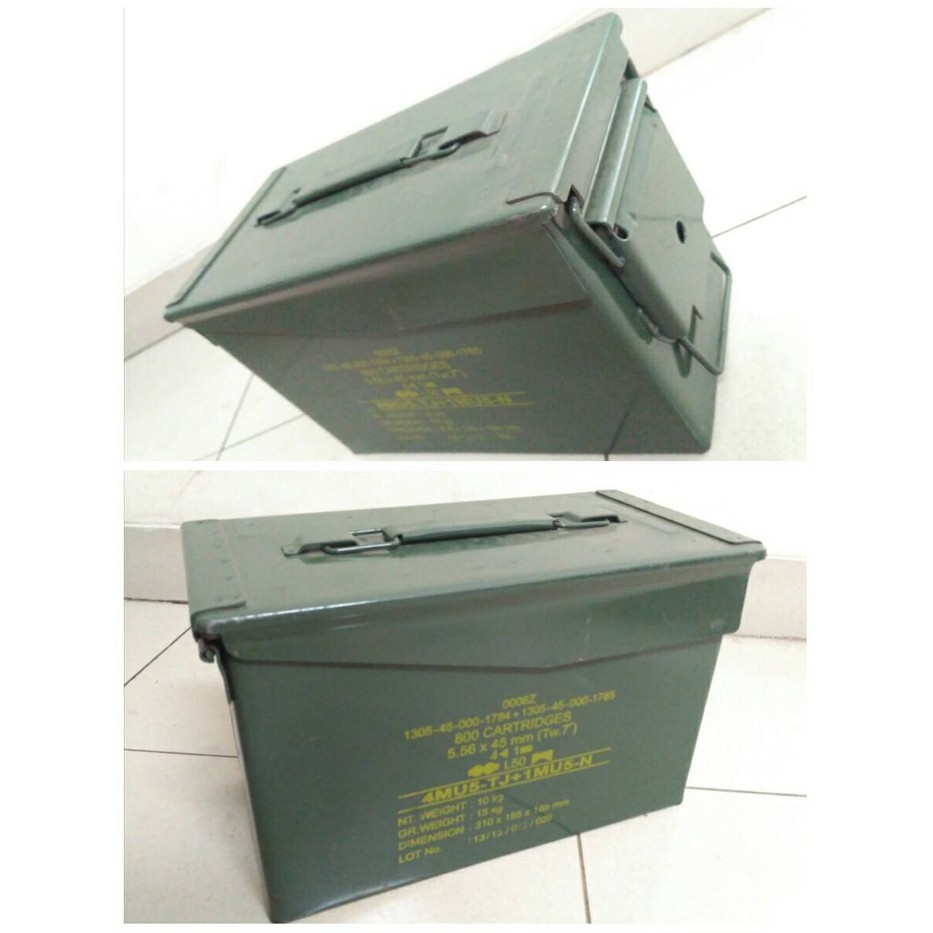 Jual Box Pindad Tool Army Kotak TNI Peluru Besi 30 x 15 x 19 cm Box ...