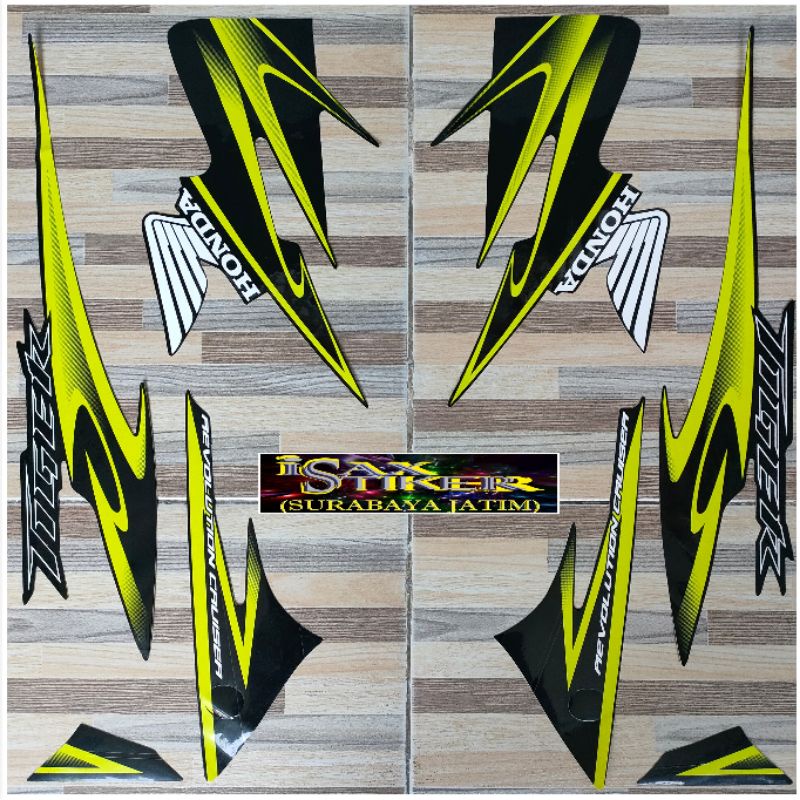 Jual striping original Honda Tiger Revo hijau kuning lemon tahun 2012 ...
