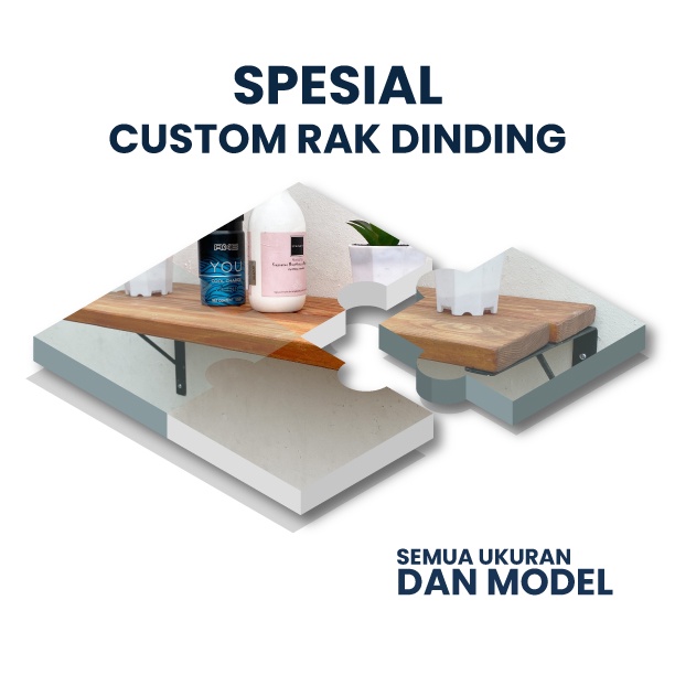 Jual Custom rak dinding kayu besi minimalis industrial serbaguna besar ...