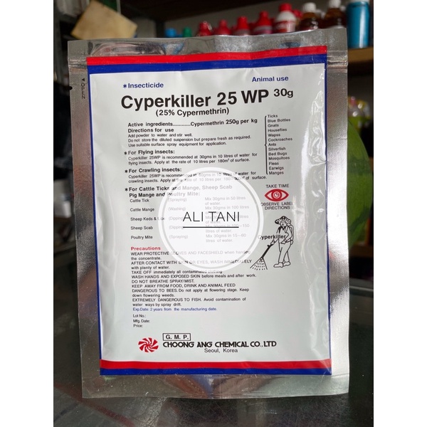 Jual Cyperkiller Wp Kemasan Gr Insektisida Obat Pembasmi Kutu Hewan Ternak Shopee