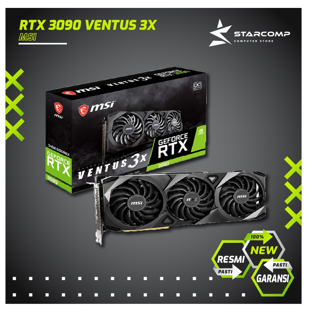 Jual VGA MSI GeForce RTX 3090 VENTUS 3X 24GB OC GDDR6X MSI RTX3090 ...