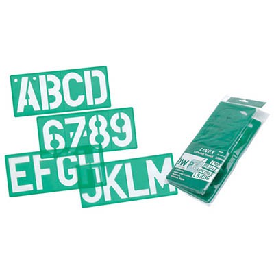 Jual Lettering stencils LINEX 100mm reff 5864 / penggaris huruf dan ...