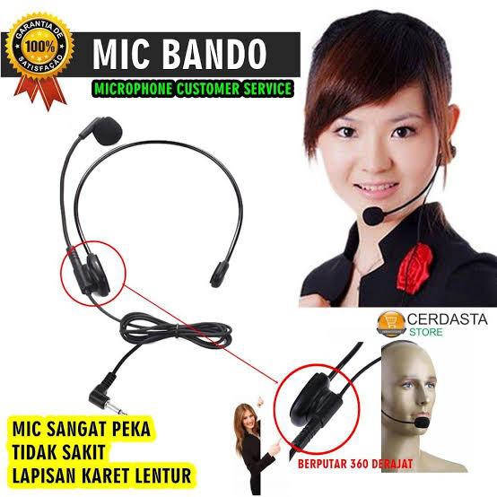 Jual Mic Clip On BANDO Kepala Microphone Youtuber Gamer Vlog Audio