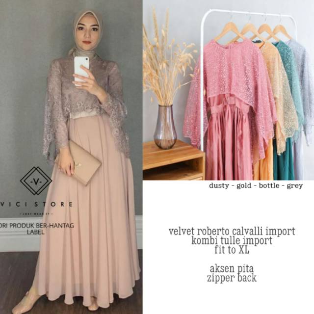 NEW CIKI CAPE DRESS CAPE BROKAT BY VICI STORE